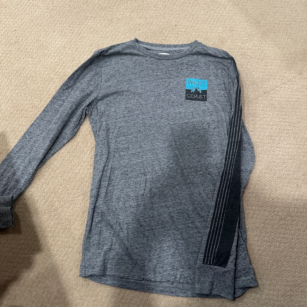 Old Navy Gray Long Sleeve with Blue Graphic